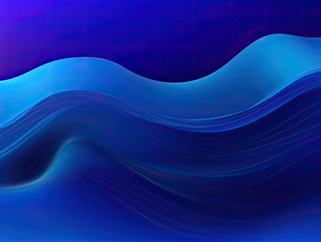 Abstract blue background with wavy lines. Vector illustration for your designの素材