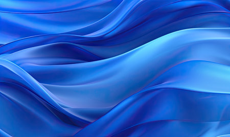 abstract blue wavy background with smooth lines. 3d render illustrationの素材