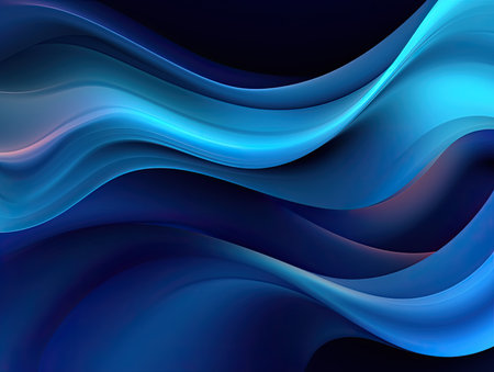Abstract blue background with smooth lines. Vector illustration. Eps 10.の素材