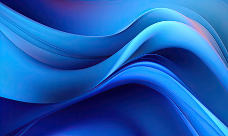 abstract blue background with smooth lines in it. 3d renderの素材