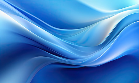 abstract blue background with smooth lines in it, like waves on waterの素材