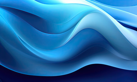 abstract blue background with smooth lines in it, 3d renderの素材