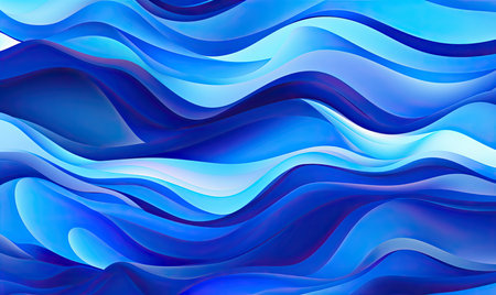 Blue abstract wavy background. Vector illustration for your graphic design.の素材