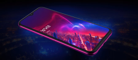 View of a Music player on a futuristic smartphone - 3d renderingの素材