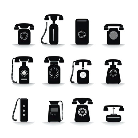 telephone icons over white background vector illustration. vector illustratonの素材