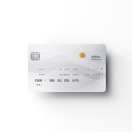 Realistic credit card mockup isolated on white background. Vector illustration.の素材