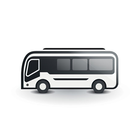 Bus icon on the white background. Vector illustration. Eps 10.の素材