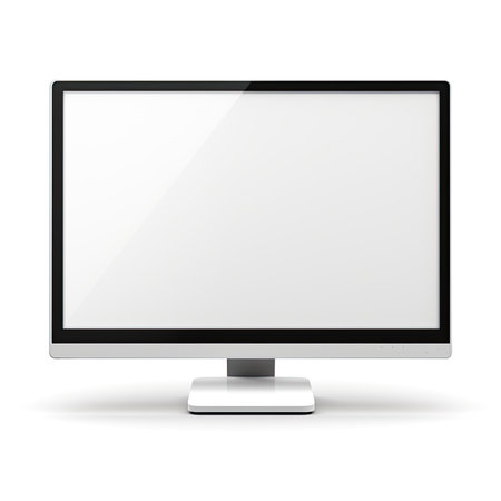 Computer monitor with blank screen isolated on white background. Vector illustration.の素材