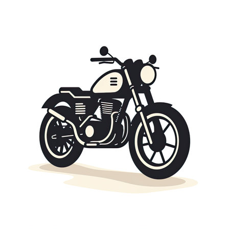 Vintage chopper motorcycle vector Illustration on a white background.の素材