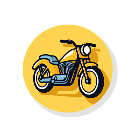 Motorcycle icon in flat style. Motorcycle vector illustration on white background.の素材