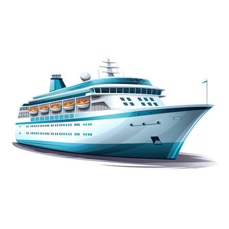 Cruise ship isolated on white background. Vector illustration. Eps 10.の素材