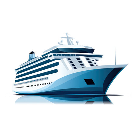 Cruise ship vector illustration isolated on white background. Vector illustration.の素材