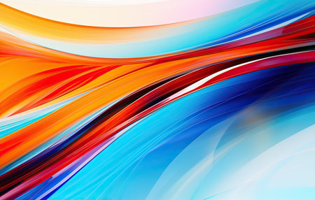 abstract background with smooth lines in blue and orange, vector illustrationの素材