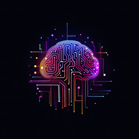 Artificial intelligence concept. Human brain with circuit board. Vector illustration.の素材