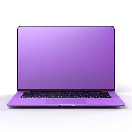 Laptop isolated on white background. Computer generated image. 3D rendering.の素材