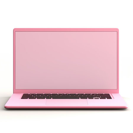 Laptop on a white background. 3d render. Computer generated image.の素材