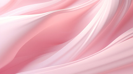 Abstract background with smooth lines in pink colors. 3d render illustrationの素材