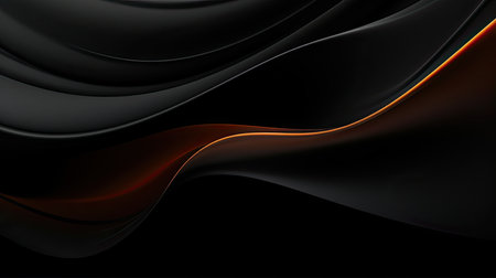 Black and orange abstract wavy background. Vector illustration eps10の素材