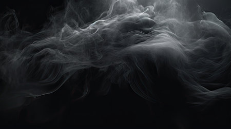 Abstract smoke moves on a black background. Design element. Abstract texture.の素材