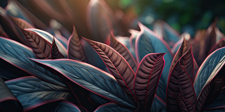 3d rendering of green leaves background in beautiful light. Computer digital drawing.の素材