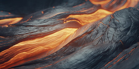 Volcanic eruption. 3D surreal illustration. Sacred geometry. Mysterious psychedelic relaxation pattern. Fractal abstract texture. Digital artwork graphic astrology magicの素材