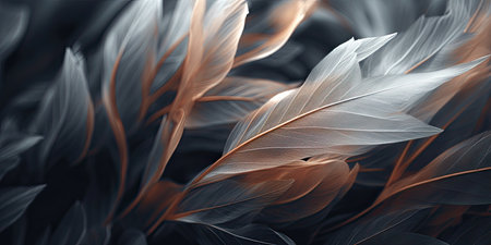 Feathers background, 3d rendering. Computer digital drawing.の素材
