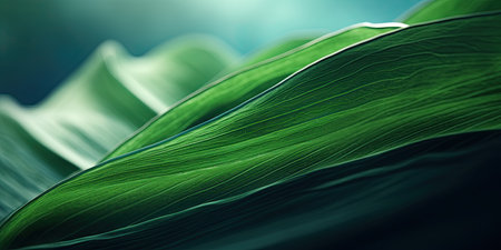 Close up of green leaf. Nature background. Shallow depth of field.の素材
