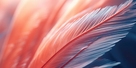 Macro photo of a feather. Color of the year 2019.の素材
