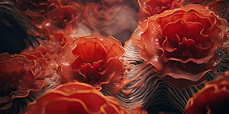 Photo for 3d illustration of red blood cells flowing through the vein. Medical background - Royalty Free Image