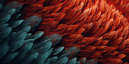 3D illustration of abstract fractal for creative design looks like feathersの素材