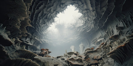 Beautiful view of stalactites and stalagmites in caveの素材