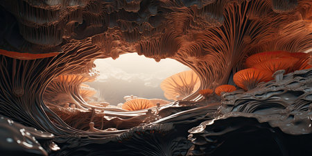 3d illustration of abstract geometric composition,digital art works. Computer generated graphics.の素材