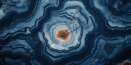 Blue agate mineral texture as natural background, top view, close upの素材