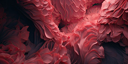 Abstract background of red fabric. 3d rendering, 3d illustration.の素材