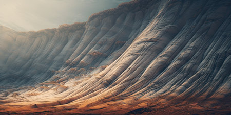 Fantasy alien planet. Mountain. 3D illustration. Computer generated imageの素材