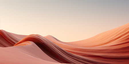 Red sand dunes in the desert at sunset. 3d renderingの素材