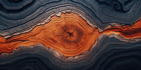 abstract background of natural wood texture with red and orange colors.の素材