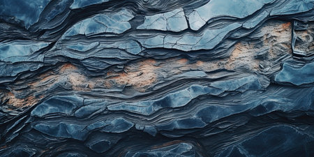 3d illustration of abstract background with black and blue rock texture.の素材
