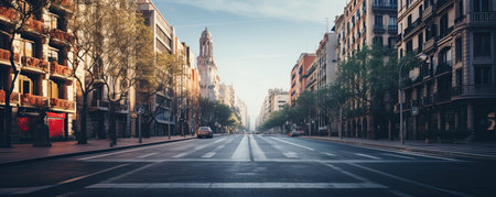 Panoramic view of the streets of Madrid.の素材