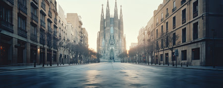 Church of Notre Dame de Paris, France. Panoramic view.の素材