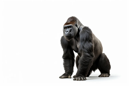 Gorilla isolated on white background. Front view. 3D illustration.の素材