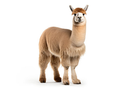 Llama isolated on white background. 3D illustration. Studio shot.の素材