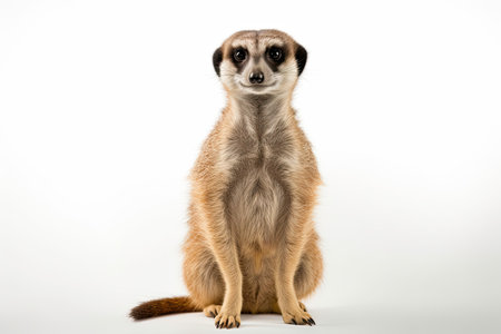 Meerkat isolated on white background. Suricata suricattaの素材