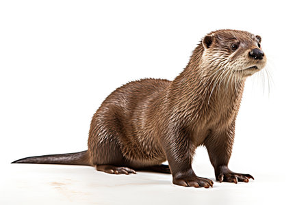 Otter isolated on a white background. 3d rendering.の素材