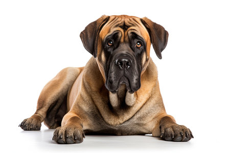 Mastiff dog isolated on a white background. Studio shot.の素材