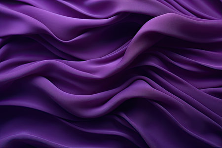 Closeup of rippled purple satin fabric, abstract backgroundの素材