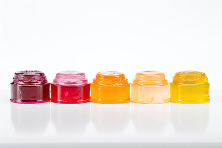 Colorful paint isolated on a white background. Selective focus.の素材