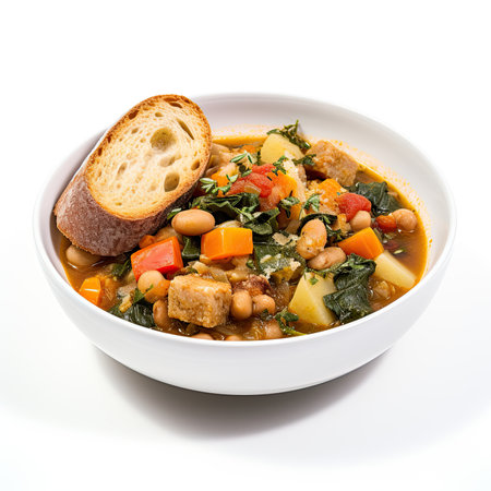 Vegetable stew with chickpeas, potatoes, carrots and parsleyの素材