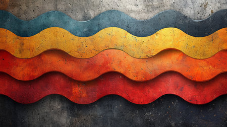 Colombia flag painted on grunge concrete wall, abstract backgroundの素材