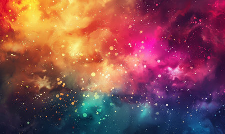 Colorful abstract background with bokeh defocused lights and starsの素材